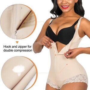SHAPERX Shapewear for Women Tummy Control Fajas Colombianas Body Shaper Zipper L